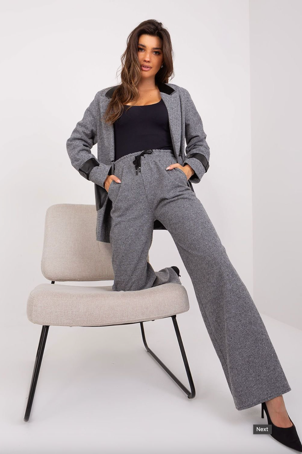 Elegante Hochtaillierte Stoffhose